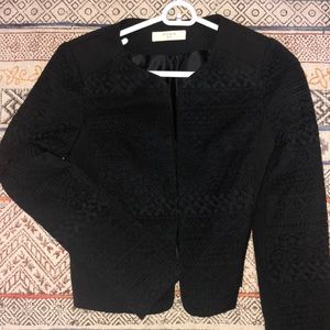 Embroidered Black Blazer